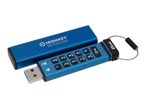 Kingston 8GB IronKey Keypad 200 Hardware-encrypted FIPS 140-3 Level 3 USB Flash Drive