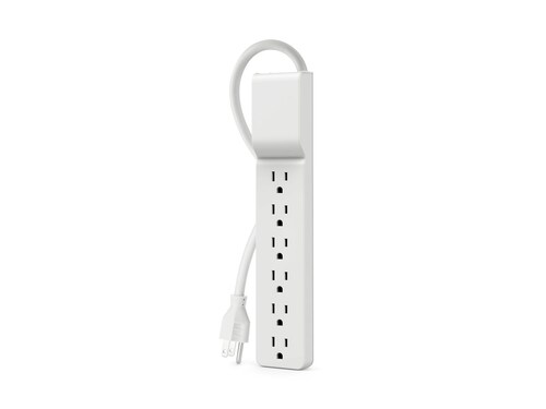 Belkin 6-Outlet 720J Straight Plug Surge Protector w  6ft Cord - White