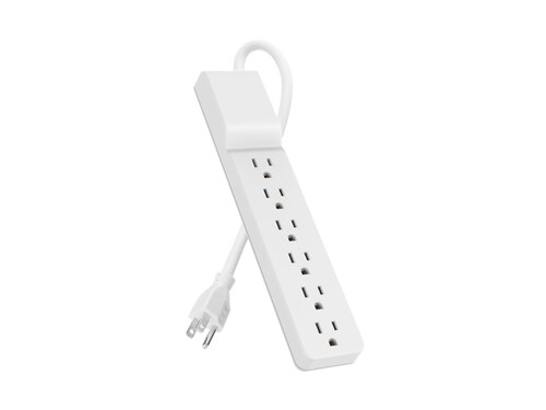 Belkin 6-Outlet 720J Straight Plug Surge Protector w  6ft Cord - White