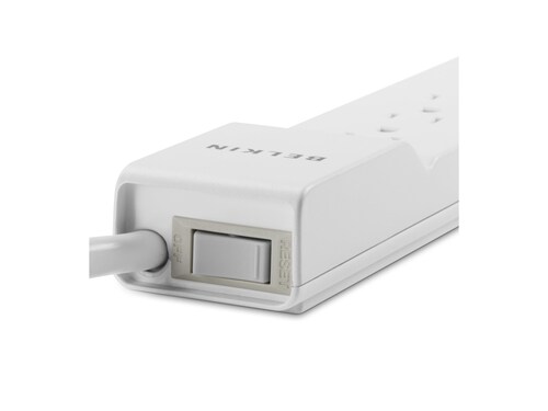 Belkin 6-Outlet 720J Straight Plug Surge Protector w  6ft Cord - White