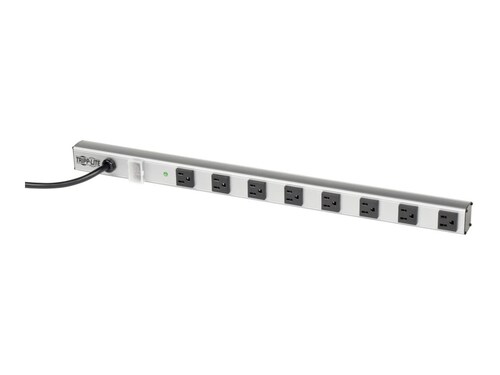Tripp Lite Power Strip w  Surge Suppression, 1050 Joules, (8) 5-15R Outlets, 5-15P Input 6ft Cord, 24"