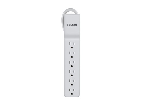 Belkin 6-Outlet 720J Rotating Plug Surge Protector w  8ft Cord - White