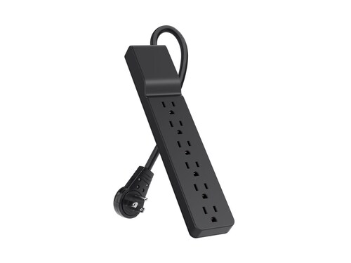 Belkin 6-Outlet 720J Rotating Plug Surge Protector w  6ft Cord - Black