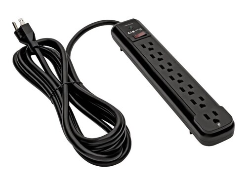 Tripp Lite Protect It! Surge (7) Outlet (4 Transformers) 12ft Cord 1080 Joules, Black