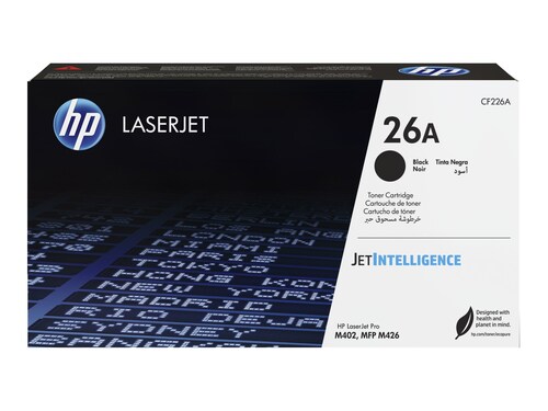 HP 26A (CF226A) Black Original LaserJet Toner Cartridge w JetIntelligence 3 HP 26A (CF226A) Black Original LaserJet Toner Cartridge w JetIntelligence