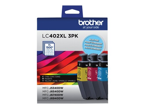 Brother Color LC402XL High Yield Ink Cartridges (3-pack)