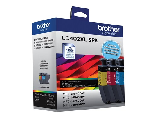 Brother Color LC402XL High Yield Ink Cartridges (3-pack)