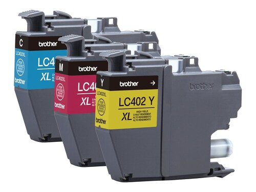 Brother Color LC402XL High Yield Ink Cartridges (3-pack)