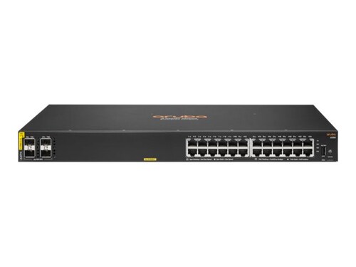 HPE Open Box HPE 6100 24G Class4 370W PoE+ 1U RM Switch ARM A9 1.016GHz 4GB RAM 16GB Flash 24xGbE 4x10GbE SFP+ \